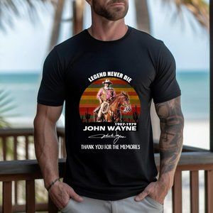 Legends Never Die John Wayne Signature The Memories T-shirt Unisextee